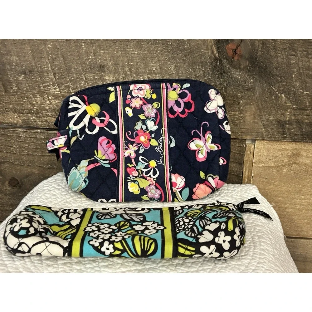 Vera Bradley 2 Small Cosmetic Bag‎ Change Lined